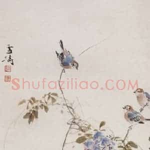 60年代 王雪涛《四季花鸟屏》国画花鸟作品图片赏析