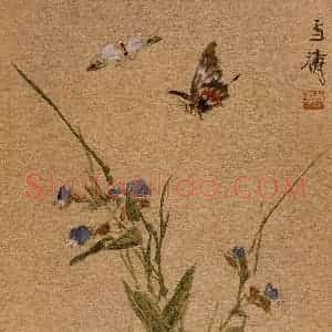 70年代 王雪涛《舞翩跹》国画花鸟作品图片赏析