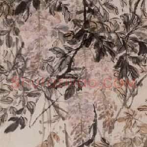 1946年 王雪涛《紫藤飞燕》国画花鸟作品图片赏析