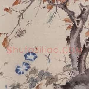 1947年 王雪涛《草虫花卉》国画花鸟作品图片赏析
