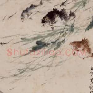 1962年 王雪涛《知鱼之乐》国画花鸟作品图片赏析