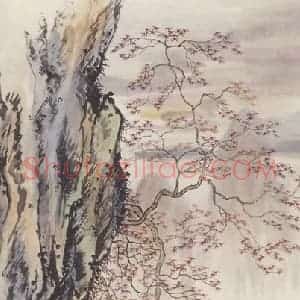1931年 俞剑华《秋江游艇图》国画综合作品图片赏析