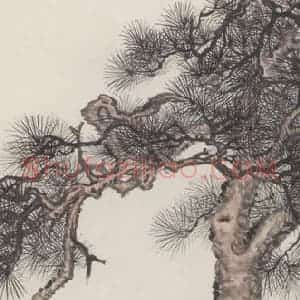 金城《松石图》国画花鸟作品图片赏析