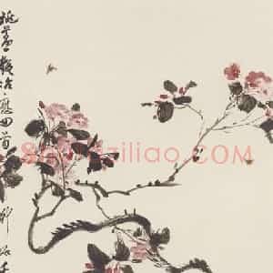 1934年 于非闇《花蝶图》国画花鸟作品图片赏析