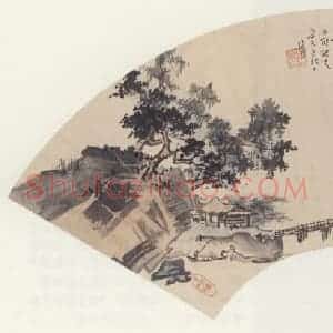 1931年 溥儒《杜甫诗意图》国画综合作品图片赏析