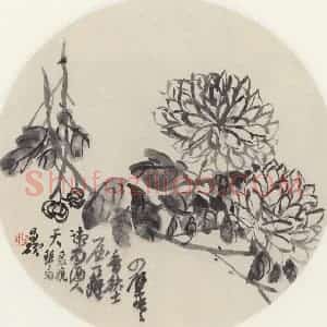 吴昌硕《花卉图》国画花鸟作品图片赏析