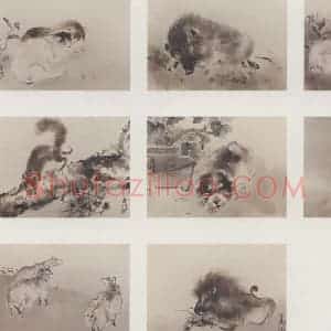 高奇峰《走兽图》国画综合作品图片赏析