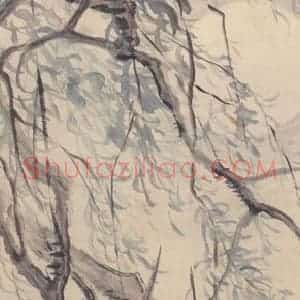 1900年 陆恢《柳鹅图》国画花鸟作品图片赏析