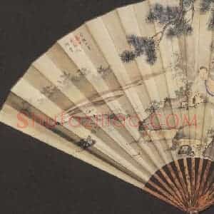 明代 朱瞻基《山水人物图》国画综合作品图片赏析