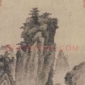 明代 戴进《关山行旅图》国画山水作品图片赏析