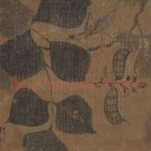 明代 钟礼《豆荚螳螂图》国画花鸟作品图片赏析