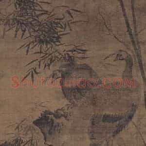 明代 林良《孔雀图》国画花鸟作品图片赏析
