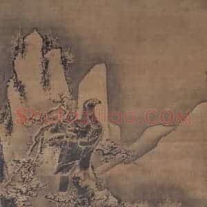 明代 林良《雪景鹰雁图》国画花鸟作品图片赏析