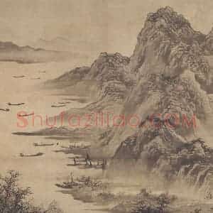 明代 吴伟《渔乐图》国画人物作品图片赏析