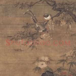明代 吕纪《榴葵绶鸡图》国画花鸟作品图片赏析