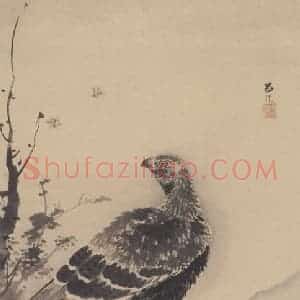 明代 吕纪《鹰鹊图》国画花鸟作品图片赏析