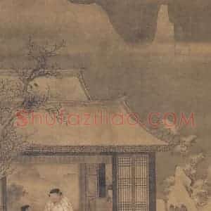 明代 刘俊《雪夜访普图》国画花鸟作品图片赏析