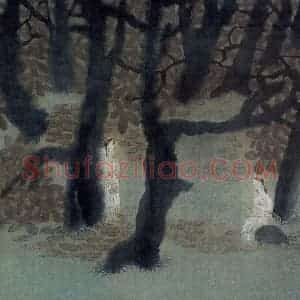 1991年 杨福音《秋凉又是读书时》国画综合写意作品图片赏析