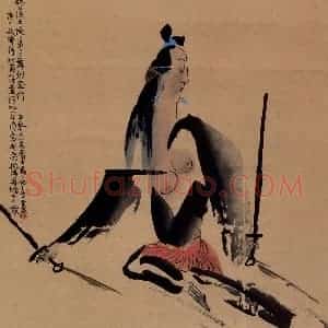 1990年 杨福音《观公孙大娘弟子舞剑器行》国画人物写意作品图片赏析