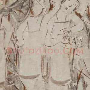 1999年 杨福音《丽人行》国画人物写意作品图片赏析
