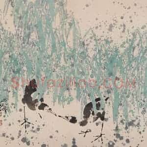 王之海《芦苇深处》国画花鸟作品图片赏析