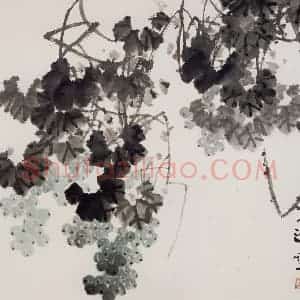 王之海《葡萄》国画花鸟作品图片赏析