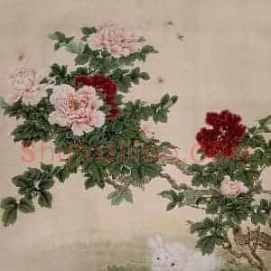1962年 金鸿钧《国色天香》国画花鸟作品图片赏析