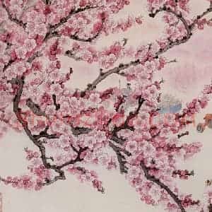 1974年 金鸿钧《座座荒山变果园》国画花鸟作品图片赏析