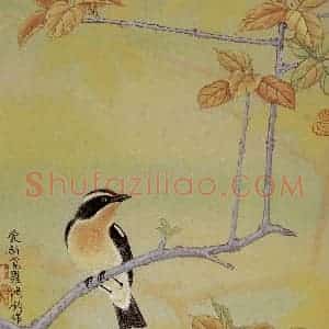 2001年 金鸿钧《霜叶》国画花鸟作品图片赏析