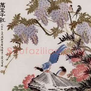 1999年 金鸿钧《万紫千红》国画花鸟作品图片赏析