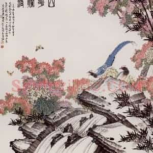 2001年 金鸿钧《山花烂漫》国画花鸟作品图片赏析