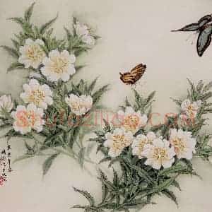 1981年 金鸿钧《白夜来香》国画花鸟作品图片赏析