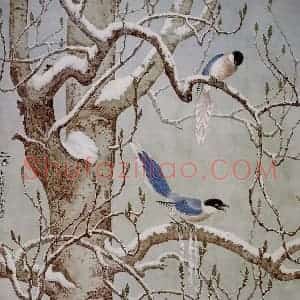 1983年 金鸿钧《早春》国画花鸟作品图片赏析
