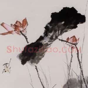 王雪涛《荷花小鸟》国画花鸟作品图片赏析