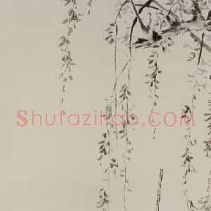 叶浅予《听琴图》国画人物作品图片赏析