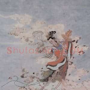 任率英《天女散花图》国画人物作品图片赏析