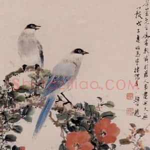 颜伯龙《花鸟》国画花鸟作品图片赏析