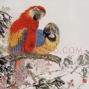 1981年 段忻然《私语》国画花鸟作品图片赏析