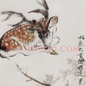 1999年 段忻然《百禄图》国画花鸟作品图片赏析