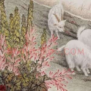 2004年 段忻然《三羊开泰》国画花鸟作品图片赏析