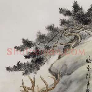 1976年 段忻然《鹿》国画花鸟作品图片赏析