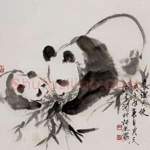 1990年 段忻然《友谊天使》国画花鸟作品图片赏析