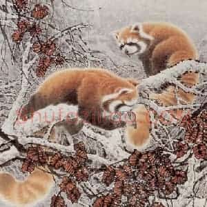 1991年 段忻然《惊霜》国画花鸟作品图片赏析