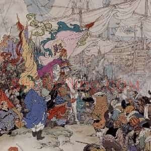 1958年 许勇《郑成功收复台湾》国画人物作品图片赏析