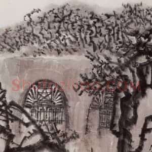 1961年 石鲁《东方欲晓》国画山水作品图片赏析