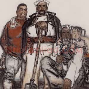 1962年 刘文西《祖孙四代》国画人物作品图片赏析
