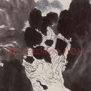 1951年 齐白石《蛙声十里出山泉》国画山水作品图片赏析