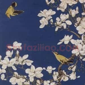1956年 于非闇《玉兰黄鹂》国画花鸟作品图片赏析