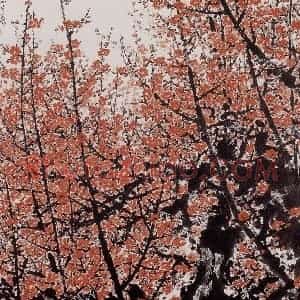 1973年 关山月《俏不争春》国画花鸟作品图片赏析