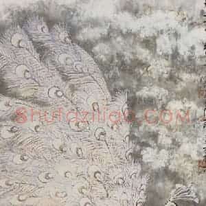 1978年 陆抑非《白孔雀》国画花鸟作品图片赏析